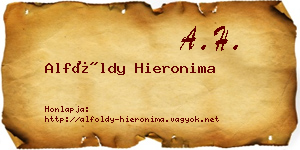 Alföldy Hieronima névjegykártya